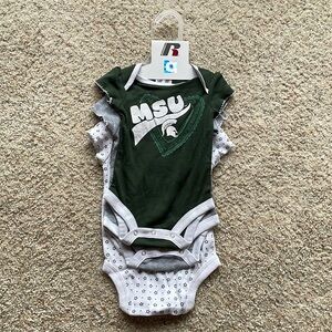 NWT Michigan State Fan 3 Onesies 3-6 months